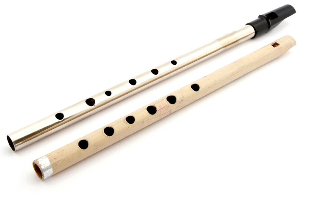 Metal and wood tin whistle picture